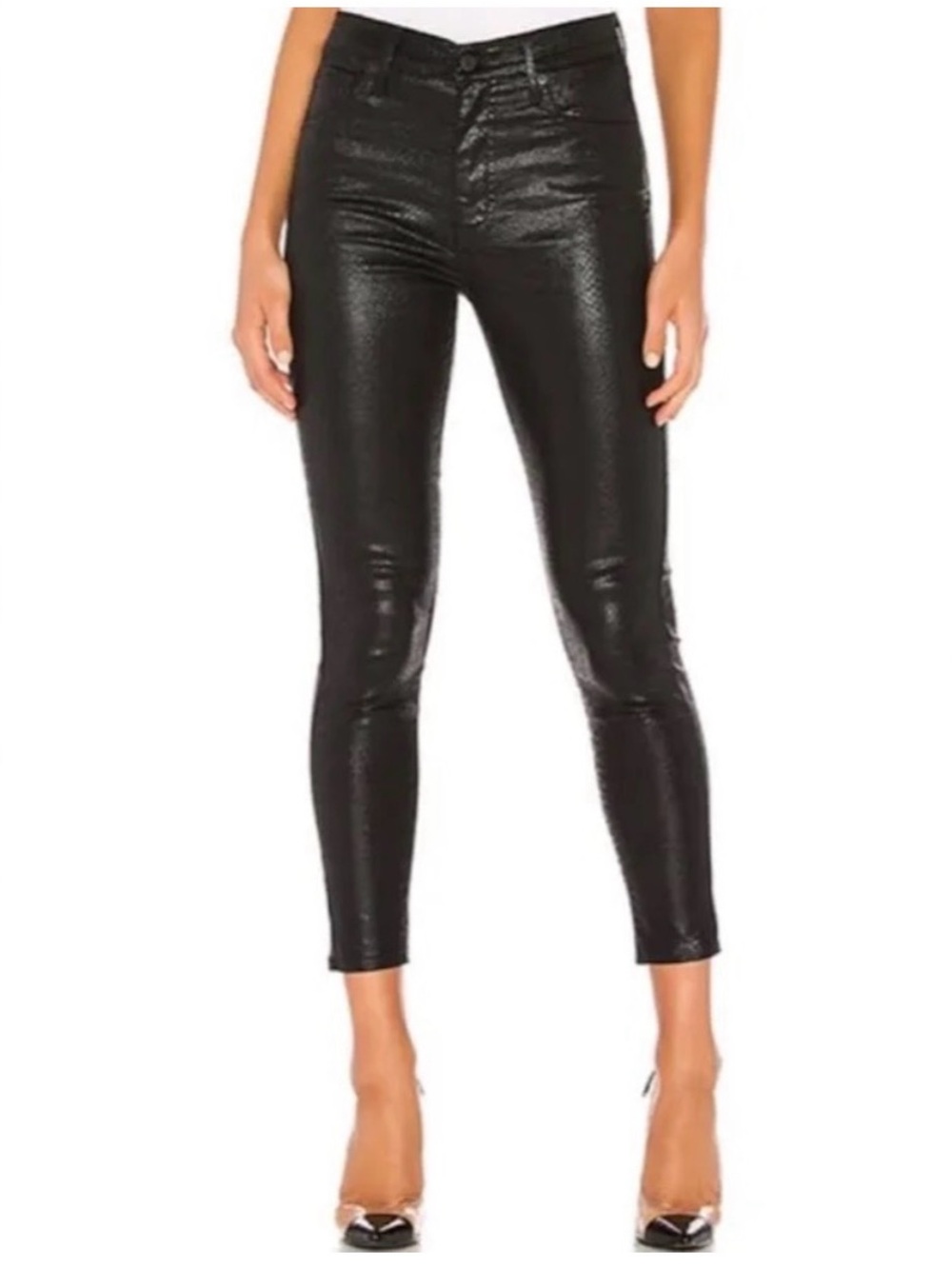 Levi’s Mile High Super Skinny Ankle Coated Snake Python Print Jeans Black 28‎